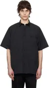 Sacai Black Ripstop Shirt In 001 Black