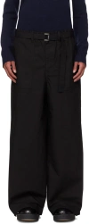 SACAI BLACK RIPSTOP TROUSERS