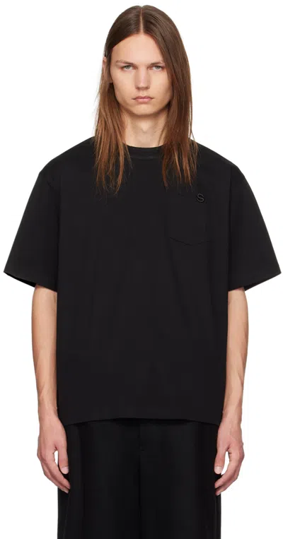 Sacai "simple" Print T-shirt In Black