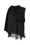 Sacai Asymmetric Blouse In Black