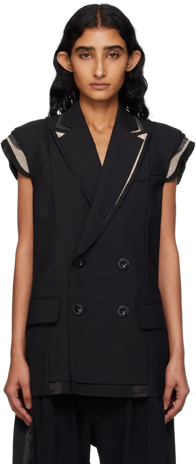 Sacai Black Sleeveless Blazer