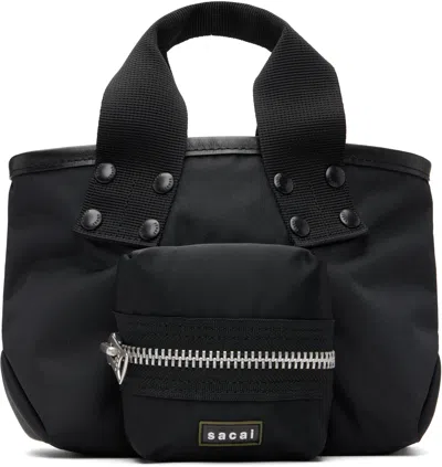 Sacai Black Small Pocket Tote