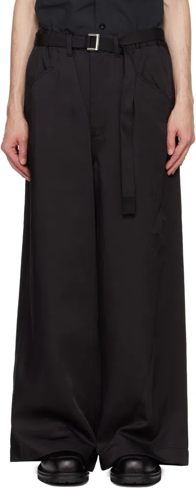 Sacai Black Spiewak Edition Belted Trousers In 001 Black