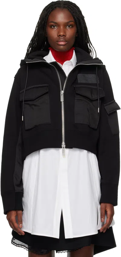Sacai Black Spiewak Edition Cotton Hoodie In 001 Black