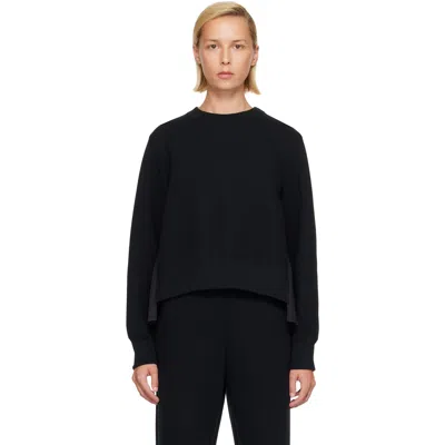 Sacai Black Sponge Sweat & Cotton Poplin Sweatshirt