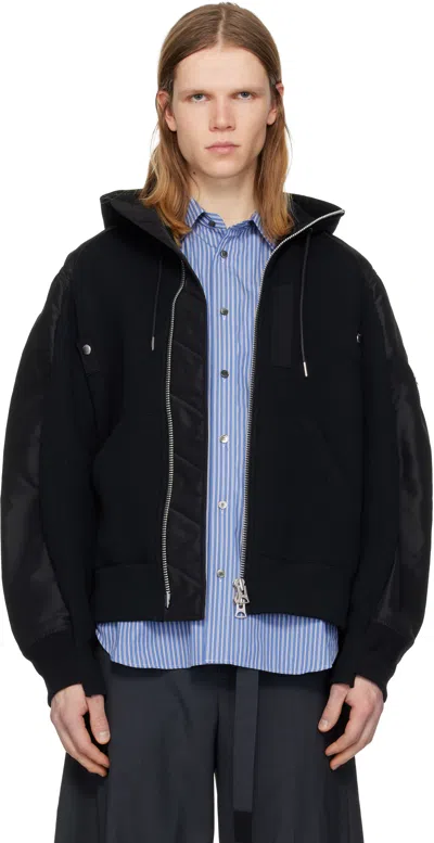 Sacai Black Sponge Sweat Hoodie
