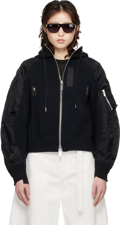Sacai Black Sponge Sweat Hoodie