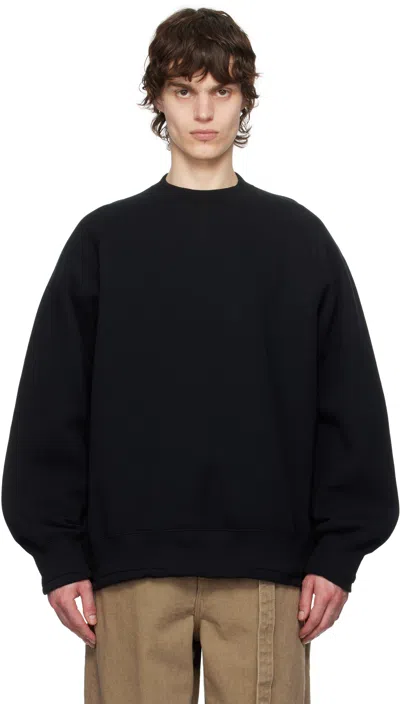 Sacai Black Sponge Sweat Pullover Sweatshirt In 001 Black