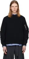 Sacai Black Sponge Sweat Pullover Sweatshirt In Multi