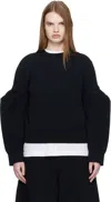 Sacai Black Sponge Sweat Pullover Sweatshirt In Black
