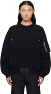 Sacai Black Sponge Sweat Sweater In Black