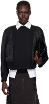 Sacai Black Sponge Sweat Sweatshirt In 001 Black