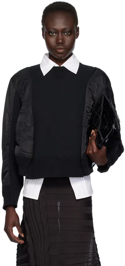 Sacai Black Sponge Sweat Sweatshirt In 001 Black