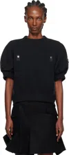 Sacai Black Sponge X Nylon Twill Sweatshirt In Black