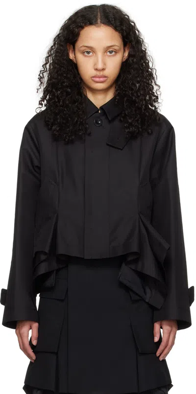 Sacai Black Spread Collar Jacket In 001 Black
