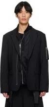Sacai Black Suiting Blazer In Black
