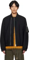 Sacai Black Suiting Blouson Bomber Jacket In Black