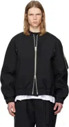 Sacai Black Suiting Bonding Bomber Jacket In 001 Black