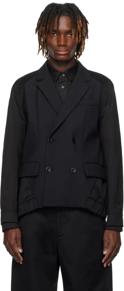 Sacai Black Suiting Bonding Mix Blazer