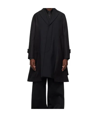 Sacai Black Suiting Bonding Mix Coat