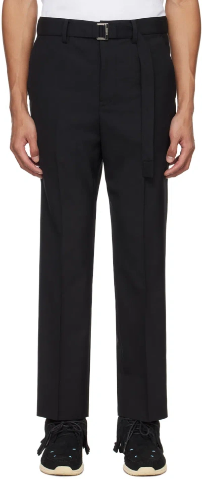 Sacai Black Suiting Bonding Trousers In 001 Black