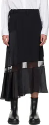 Sacai Black Suiting Midi Skirt