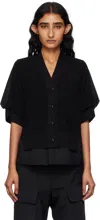 Sacai Black Suiting Mix Knit Cardigan In Multi