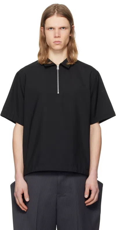 Sacai Black Suiting Polo In 001 Black