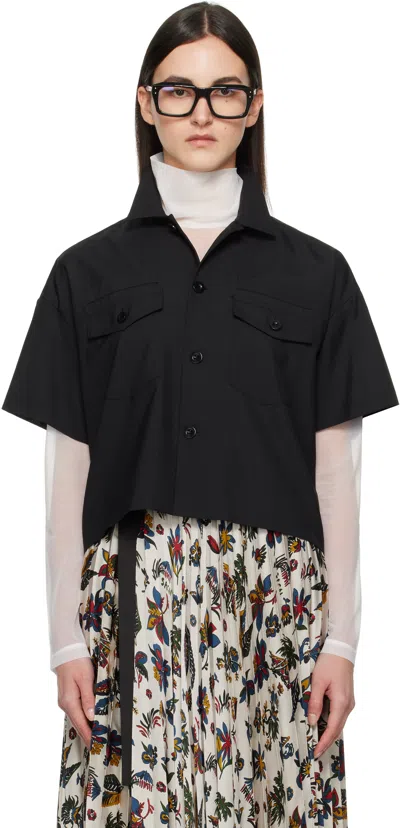 Sacai Black Suiting Shirt In 001 Black