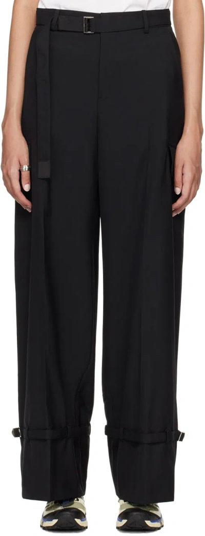 SACAI BLACK SUITING TROUSERS
