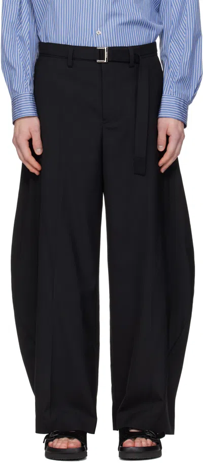 Sacai Black Suiting Trousers In Multi