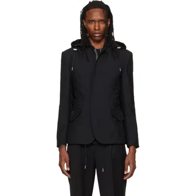 Sacai Black Suiting X Nylon Twill Blazer In 001 Black