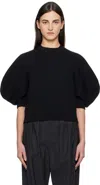 Sacai Black Sweat Sponge Sweatshirt In 001 Black