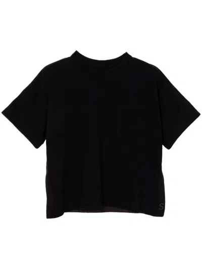 Sacai Black T-shirt And Polo Set