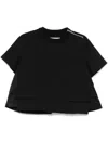 Sacai Cotton Jersey X Nylon Twill T-shirt In Black