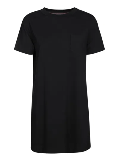 Sacai Black T-shirt With Ribbed Crew Neck In Animal Print
