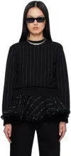 Sacai Tweed X Knit Pullover In 001 Black