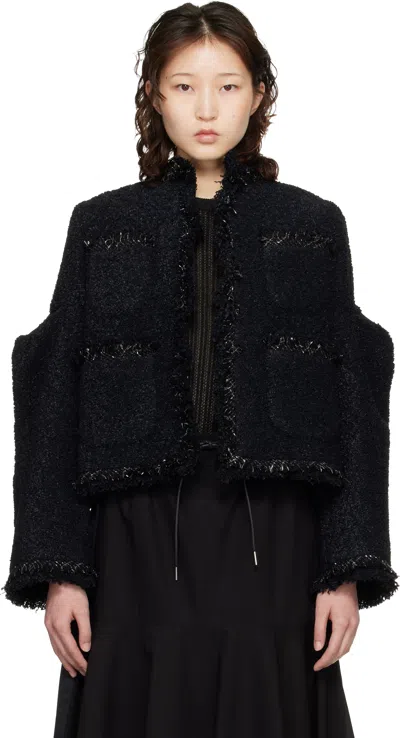 Sacai Tweed Jacket In Black
