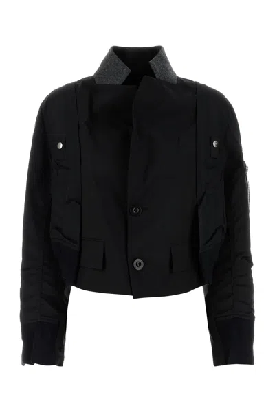 SACAI BLACK TWILL JACKET