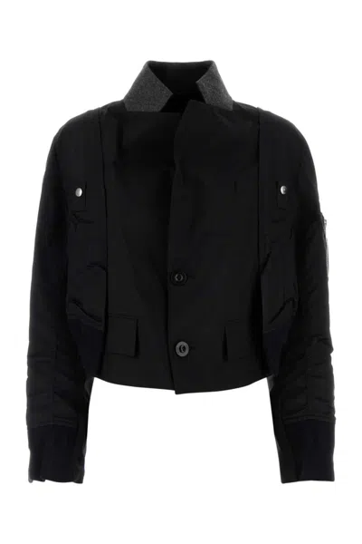 Sacai Women's Twill Jacket In Black