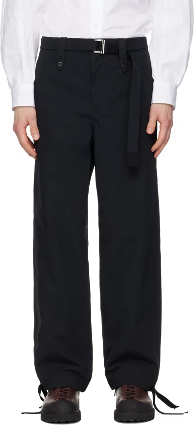 Sacai Workwear Casual Pants With Belt Loops In Black