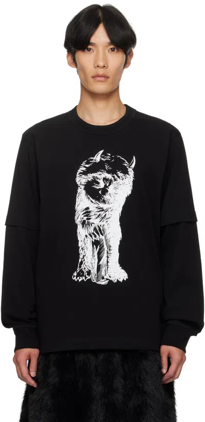 Sacai Where The Wild Things Are Graphic-print Sweatshirt In Black