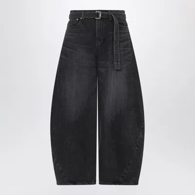 Sacai Black Wide-leg Denim Trousers