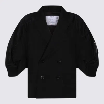 Sacai Hybrid Oversized Blazer In Black