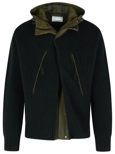 SACAI BLACK WOOL BLEND JACKET