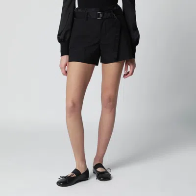 Sacai Straight-leg Black Trousers With Tailored Silhouette And Minimal Detailing