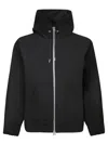Sacai Wool Melton X Sponge Sweat Hoodie In Black
