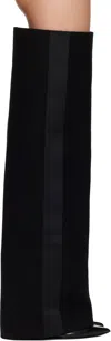 Sacai Black Wool Melton Pants Tall Boots In 001 Black