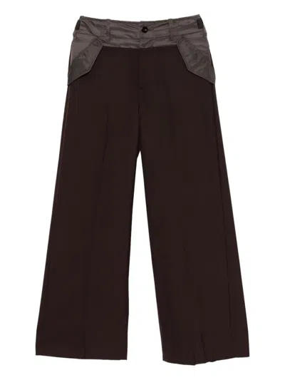 Sacai Black Wool Mix Pants In Blue