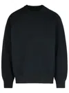 Sacai Wool Cotton Panel Sweatshirt In Black